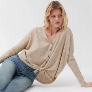 Urban Outfitters UO Out From Under Jojo Button Down Thermal Long Sleeve